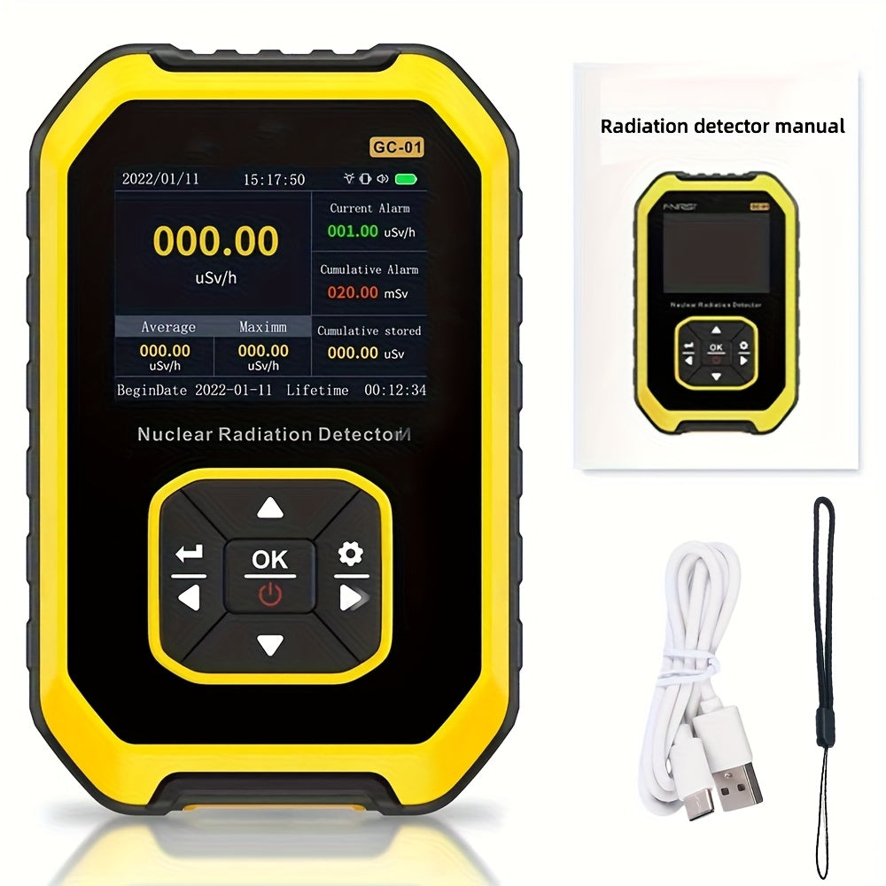 Geiger Counter Nuclear Radiation Detector - Portable Handheld Dosimeter with LCD Display for Beta, Gamma & X-Ray Radiation Monitoring